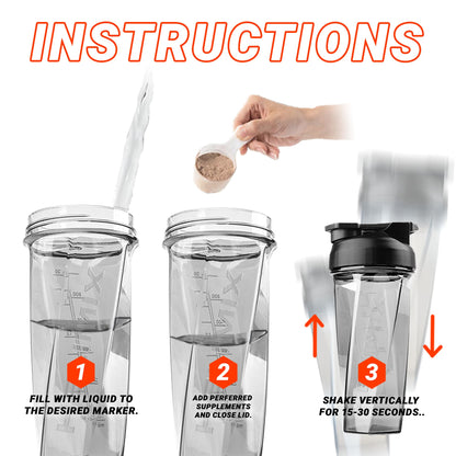 HELIMIX 2.0 Vortex Blender Shaker Bottle Holds upto 28oz | No Blending Ball or Whisk | USA Made | Portable Pre Workout Whey Protein Drink Shaker Cup | Mixes Cocktails Smoothies Shakes | Top Rack Safe