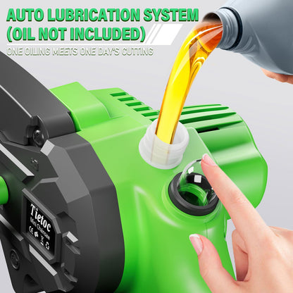 Tietoc Chainsaw 6 Inch Mini Electric Chainsaw Cordless Battery Powered, Hand Held Saw for Wood/Trees Trimming, Tools for Household and Garden, Chain Saw Gift for Men Dad Husband Fathers Gardener 2025