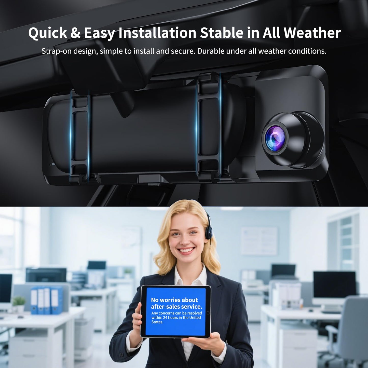 JOMISE G814 11" 4K+2.5K Rear View Mirror Camera — No WiFi/Bluetooth, Mirror Dash Cam Front and Rear, Pure Evidence Recorder, Dash Cam for Cars, 3X Zoom, 64GB Card Included