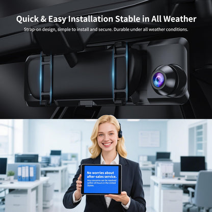 JOMISE G814 11" 4K+2.5K Rear View Mirror Camera — No WiFi/Bluetooth, Mirror Dash Cam Front and Rear, Pure Evidence Recorder, Dash Cam for Cars, 3X Zoom, 64GB Card Included