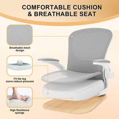Office Chair, Ergonomic Desk Chairs 330LBS Capacity High Back Mesh Computer Chair with Flip-up Armrests, Comfy Work Chair with Adjustable Lumbar Support