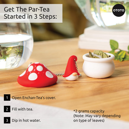 Cute Tea Strainers - Loose Leaf Tea Steeper, Tea Infuser for Loose Leaf Tea, Tea Diffusers, Tea Accessories, Mushroom Gifts, Cute Kitchen Accessories, White Elephant Gifts, (Gnomeo, Gnome)