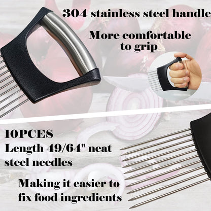 SCGFPOE Onion Slicer Holder, Onion | Tomato | Potato | Apple | Egg Holder for Slicing, Vegetables | Fruits Slicer Holder, Meat |Beef Chopper, Multi-Purpose Kitchen Accessory, 2 Pack