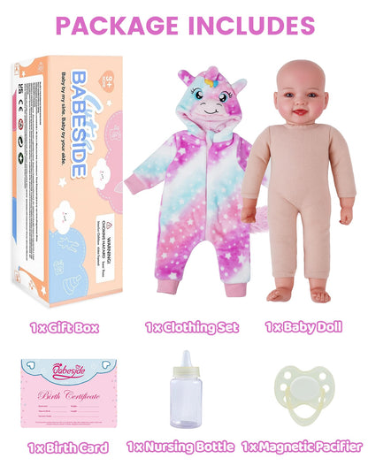 BABESIDE Baby Dolls, 17inch Large Realistic Cute Soft Body Baby Doll Real Life Baby Dolls with Accessories for 3+ Year Old Girls Gifts, Pretend Play, Collection