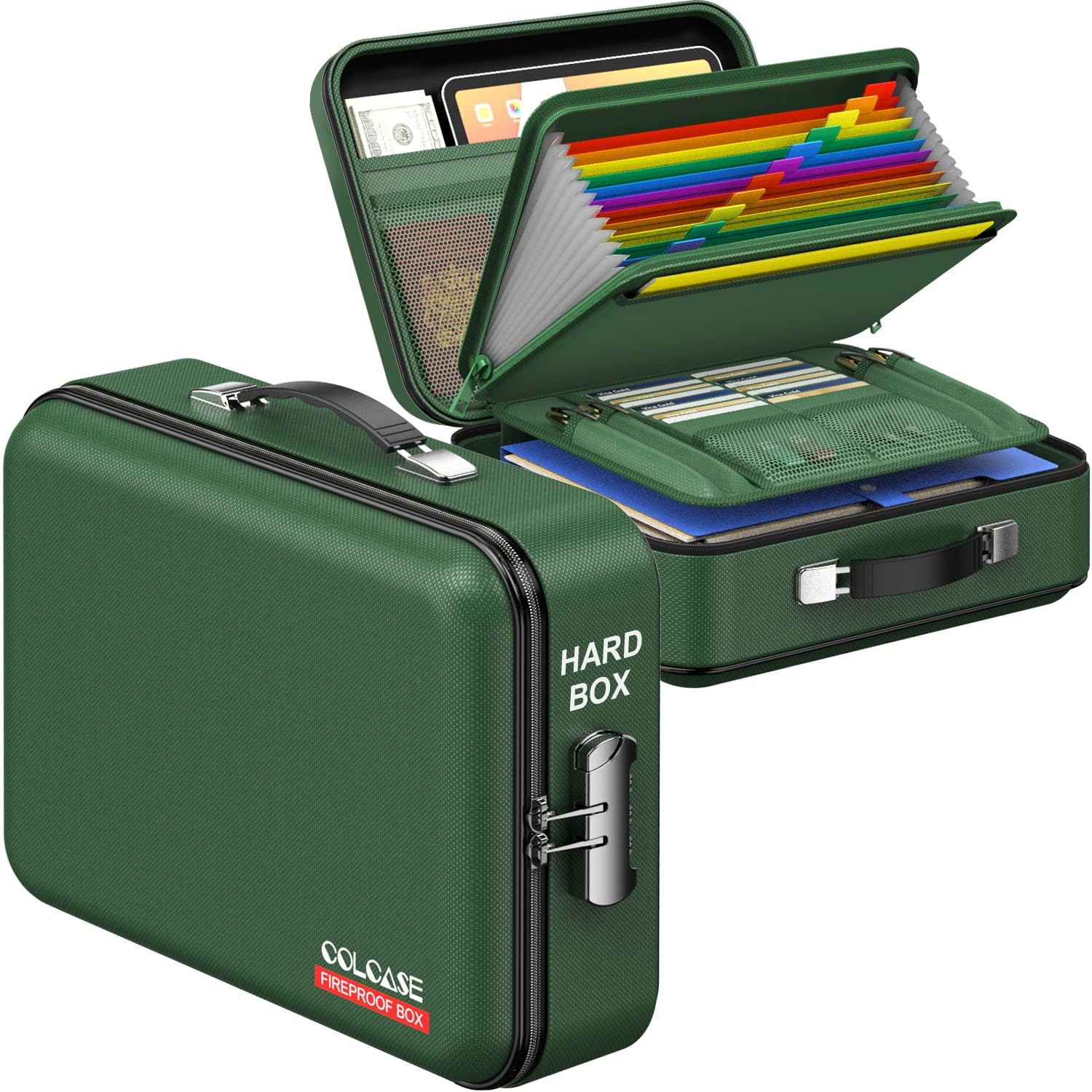 COLCASE Fireproof Document Folder, Hard Case Fireproof Document Box wi ...