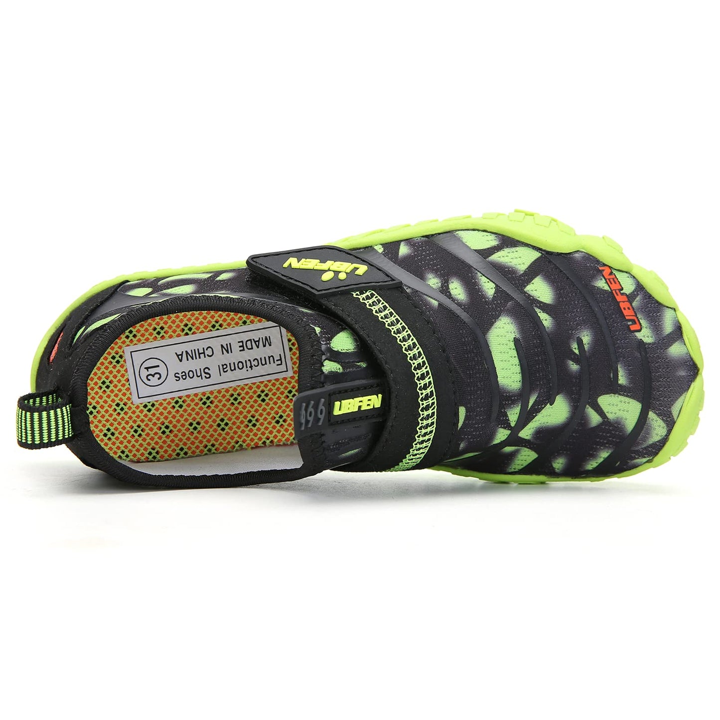 UBFEN Water Shoes for Kids Boys Girls Aqua Socks Barefoot Beach Sports Swim Pool Quick Dry Lightweight Toddler Little Big Kid A Green 4 Big Kid