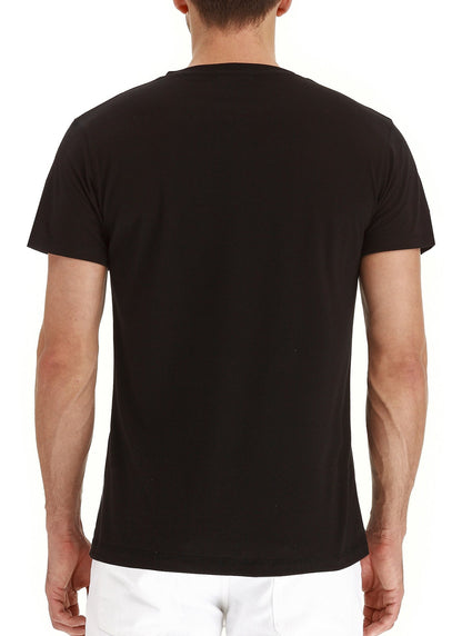 NITAGUT Mens Fashion Casual Front Placket Basic Short Sleeve Henley T-Shirts (L, 02 Black)