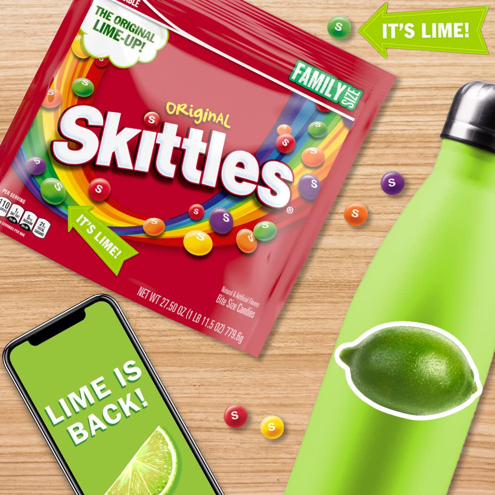 SKITTLES Original Chewy Candy Bulk Pack, Family Size Candy Bags, 27.5 oz Bag (Pack of 6) Bulk Bags, Box