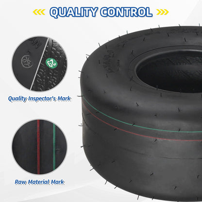 GICOOL (2 Pack) 13x6.50-6 Tubeless Lawn Mower Tire, 13x6.5-6 Riding Zero Turn Lawnmower Smooth Turf Tyre, 4 Ply
