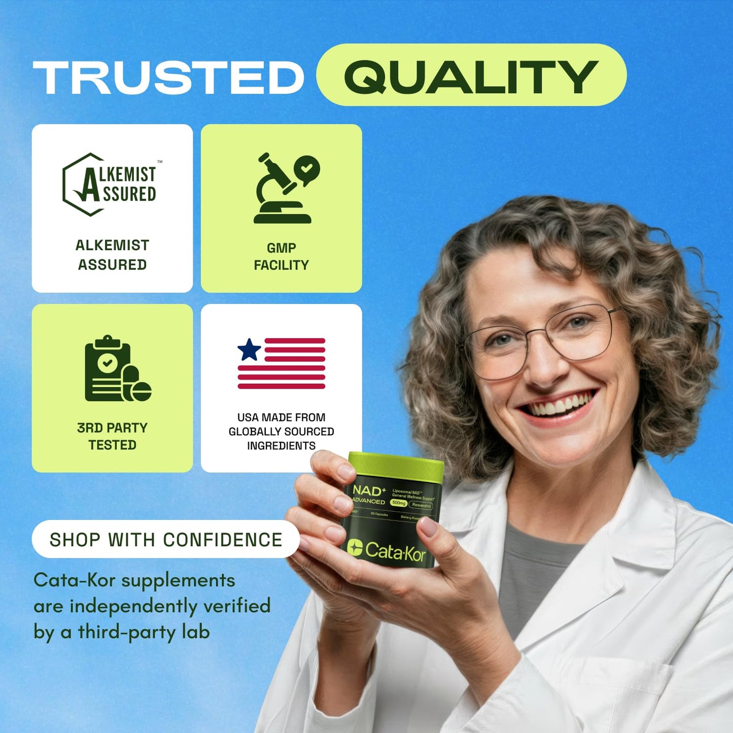 Cata-Kor Liposomal NAD Supplement with Resveratrol – NMN Supplement Alternative – Third-Party Tested – 30-Day Supply – Advanced NAD+ Resveratrol