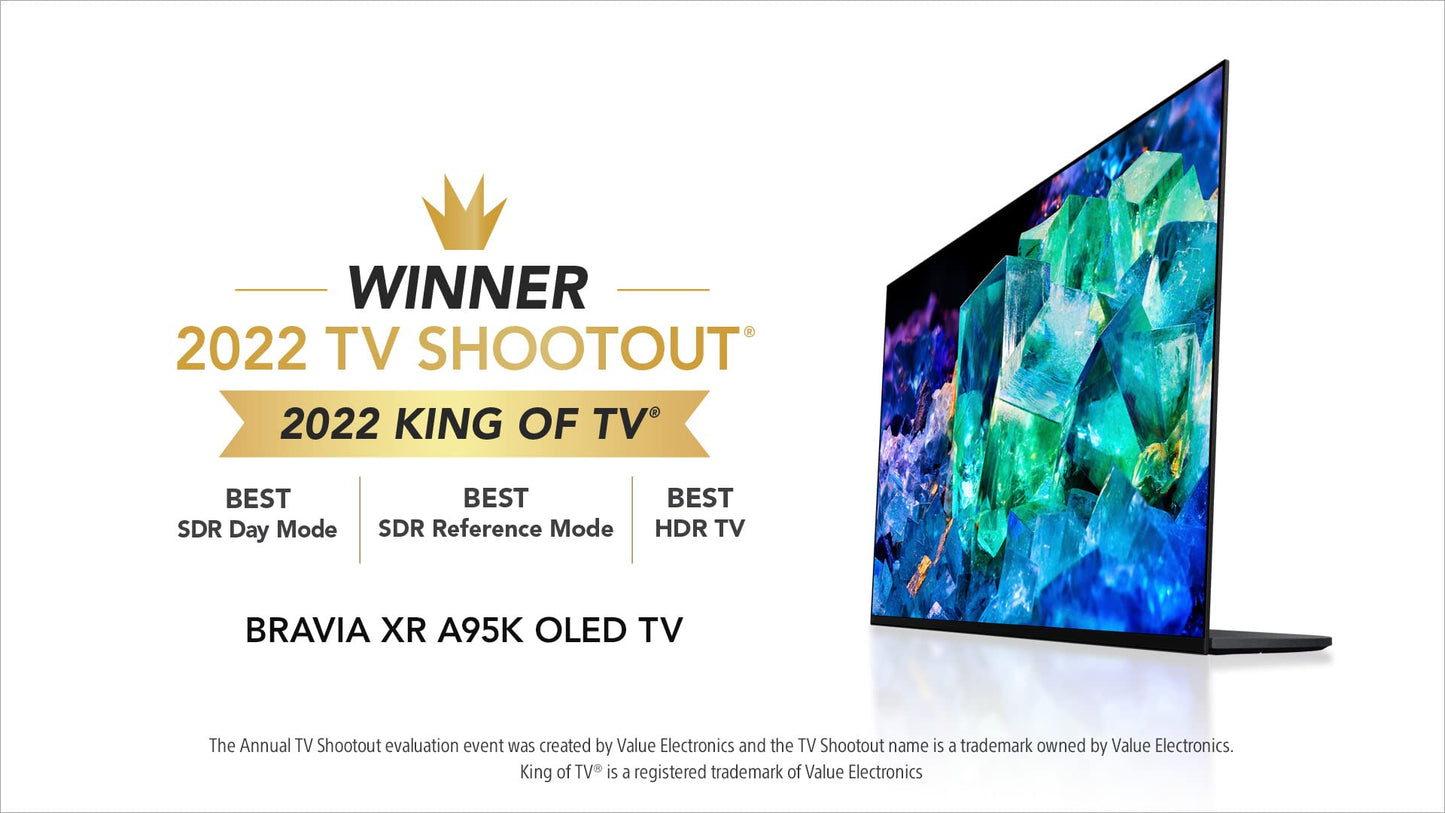 Sony 65 Inch 4K Ultra HD TV A95K Series: BRAVIA XR QD-OLED Smart Google TV with Dolby Vision HDR, Exclusive Features for Playstation 5 Black (2022)