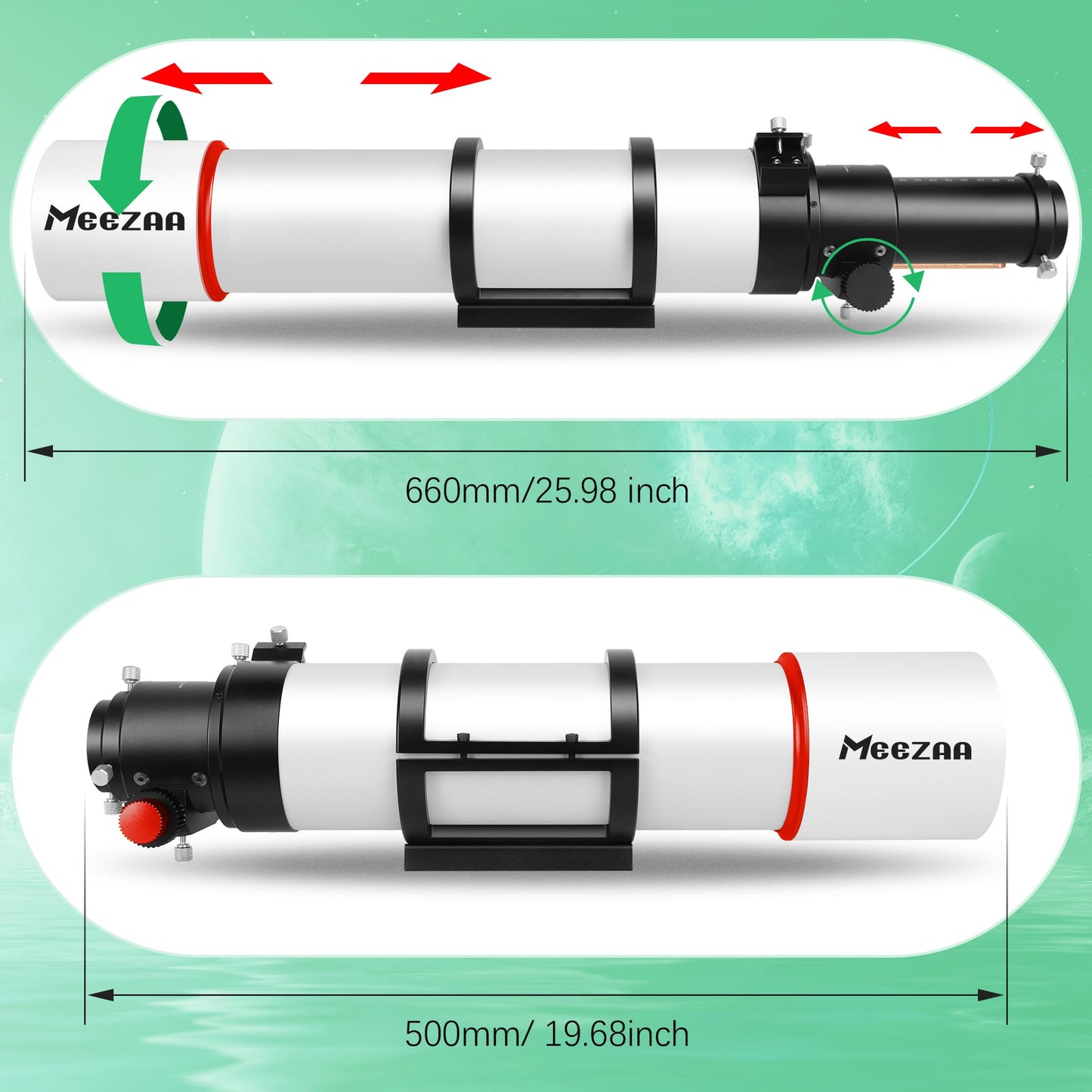 MEEZAA Telescope, 80ED F7.5 Telescope OTA, Extra Low Dispersion Achromatic Refractor Tube, Compact and Portable Optical Tube for Astrophotography and Visul Astronomy