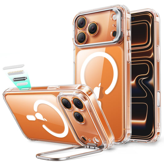 ESR for iPhone 17 Pro Max Case with Stash Stand, Camera Control Cover Compatible with MagSafe, Military-Grade Drop Protection Phone Case for iPhone 17 Pro Max, Scratch-Resistant Back Cover, Clear