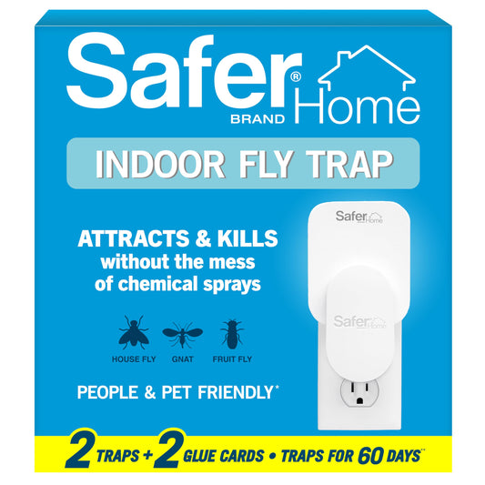 Safer Home Indoor Plug-in Fly Trap - SH502-2SR - Effective Fruit Fly Traps for Indoors, Gnat Traps for House Indoor, 400 Sq Ft Protection - Style: 2 Devices + 2 Glue Cards