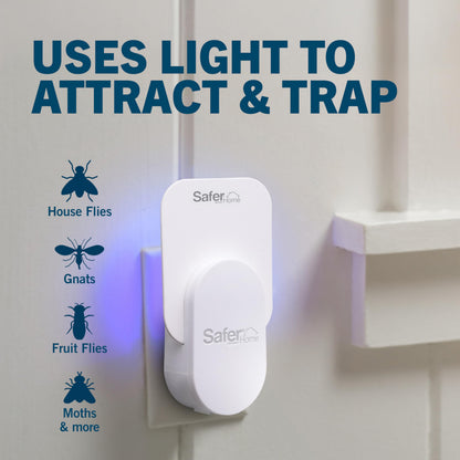 Safer Home Indoor Plug-in Fly Trap - SH502-2SR - Effective Fruit Fly Traps for Indoors, Gnat Traps for House Indoor, 400 Sq Ft Protection - Style: 2 Devices + 2 Glue Cards