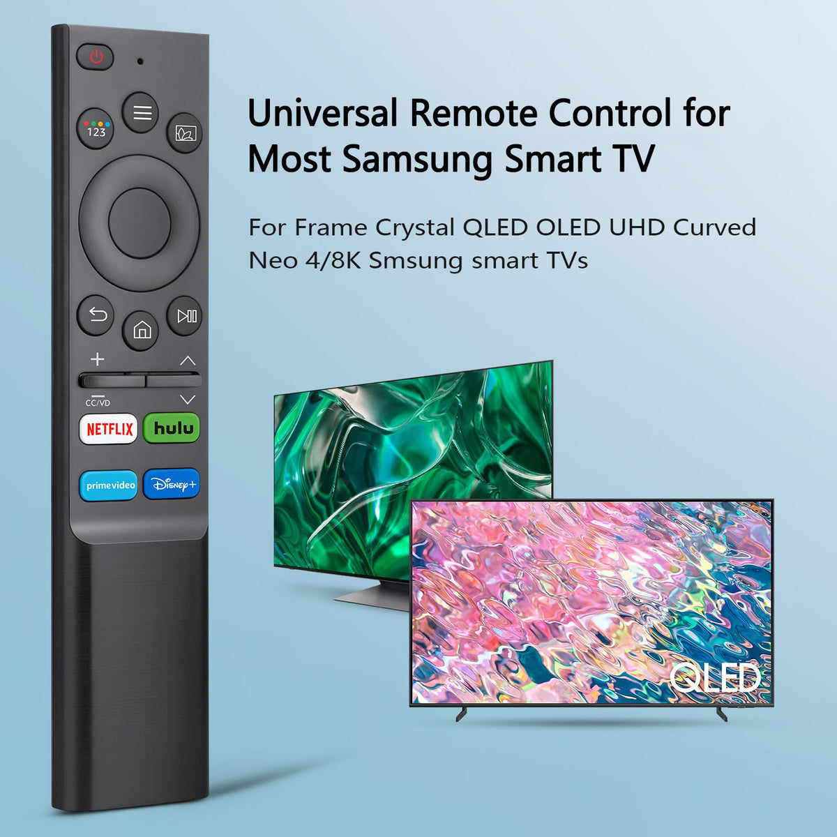 (Pack of 2) Universal Replacement for Samsung-Smart-TV Remote Control - Compatible with Samsung-Frame TV Crystal QLED OLED UHD Curved Neo 4/8K Smart TVs