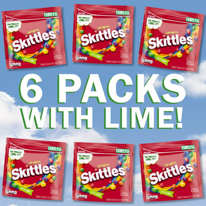 SKITTLES Original Chewy Candy Bulk Pack, Family Size Candy Bags, 27.5 oz Bag (Pack of 6) Bulk Bags, Box
