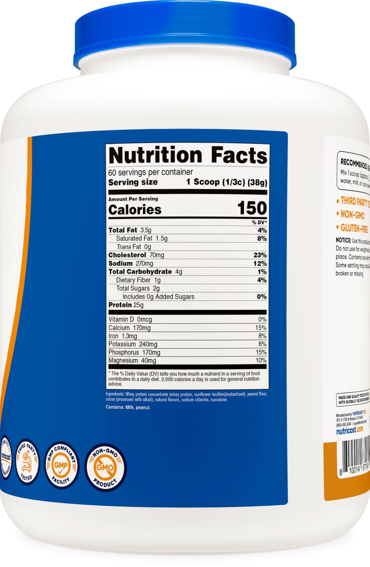 Nutricost Whey Protein Concentrate (Chocolate Peanut Butter) 5LBS - Gluten Free & Non-GMO
