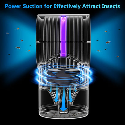 Fruit Fly Trap for Indoors, Fly Traps Indoor for Home Indoor Insect Trap with Suction, Time Setting, Bug Light & 10 Pcs Sticky Glue Boards (White)