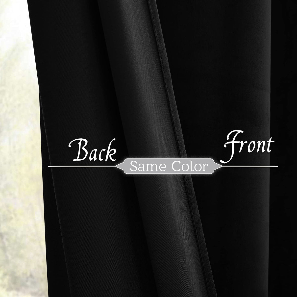 RYB HOME Black Velvet Curtains 96 inches, Soft Thick Velvet Drapes with Rustproof Grommet Room Darkening Noise Reducing Privacy Blinds for Closet Living Room Studio, W52 x L96 inches, 1 Pair