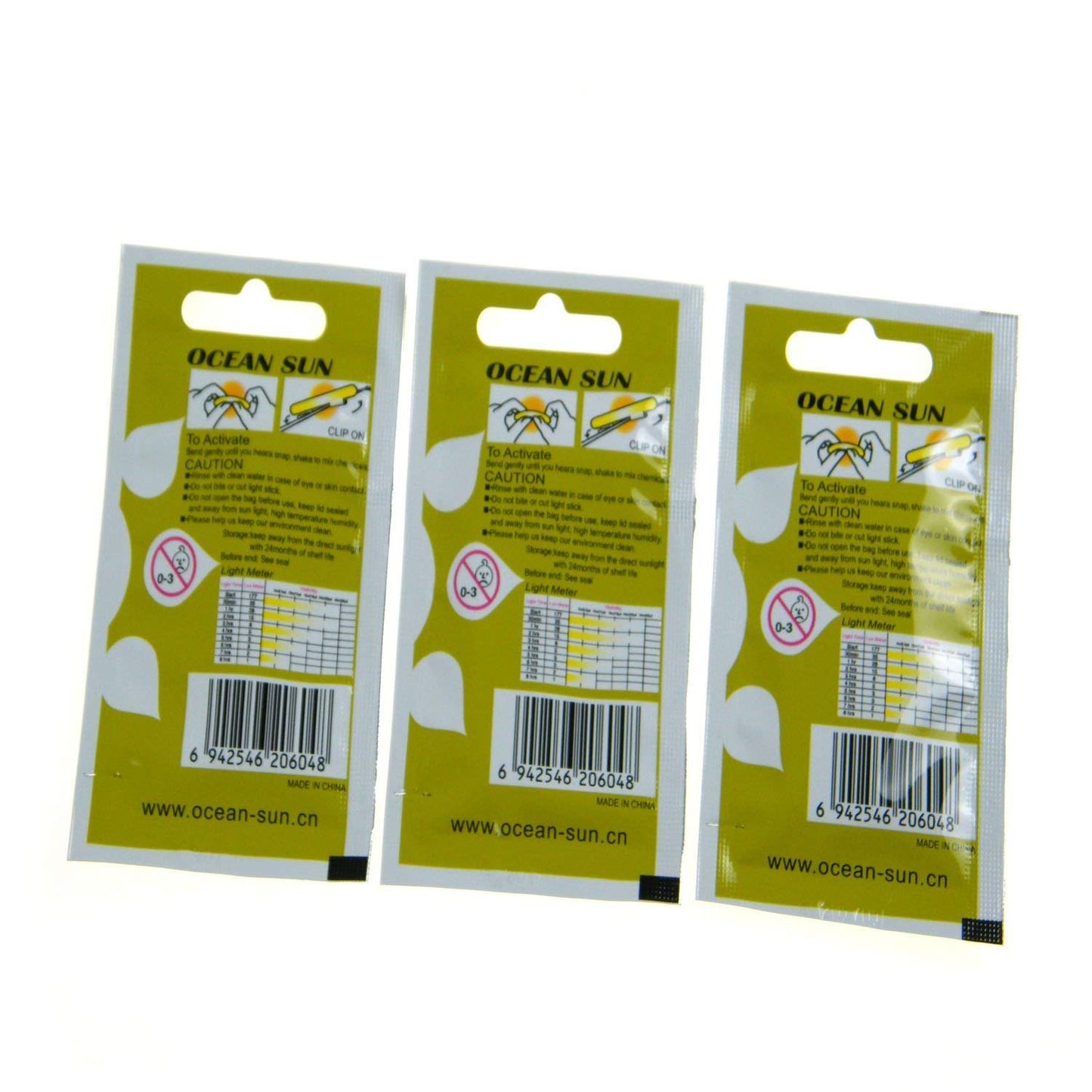 Saim Fishing Glow Sticks, Clip-On Fishing Glow Sticks 2.7 x 3.2mm L Dry Type Snap Fishing Rod Top Glow Stick 50 Bags 100 Pcs