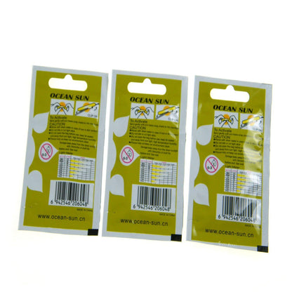 Saim Fishing Glow Sticks, Clip-On Fishing Glow Sticks 2.7 x 3.2mm L Dry Type Snap Fishing Rod Top Glow Stick 50 Bags 100 Pcs