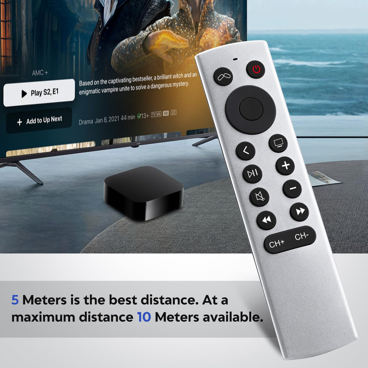 Replacement for Apple-TV-4K-Remote, Remote Control for Apple TV 4K/HD (NOT Siri and Voice)