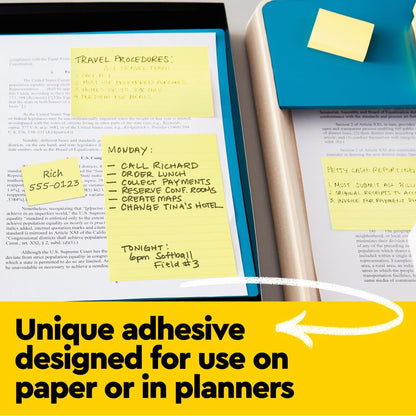 Post-it Notes, 3 in x 3 in, 18 Sticky Notes Pads, 100 Sheets per Pad, The Iconic Canary Yellow Note, New Year Organization or Second Semester School Supplies
