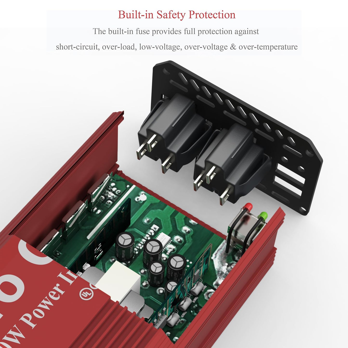 Pro Chaser 400W Power Inverters for Vehicles - DC 12v to AC 110v Car Inverter Converter, 6.2A Dual USB Charging Ports, Dual AC Adapter for Laptops Air Compressor