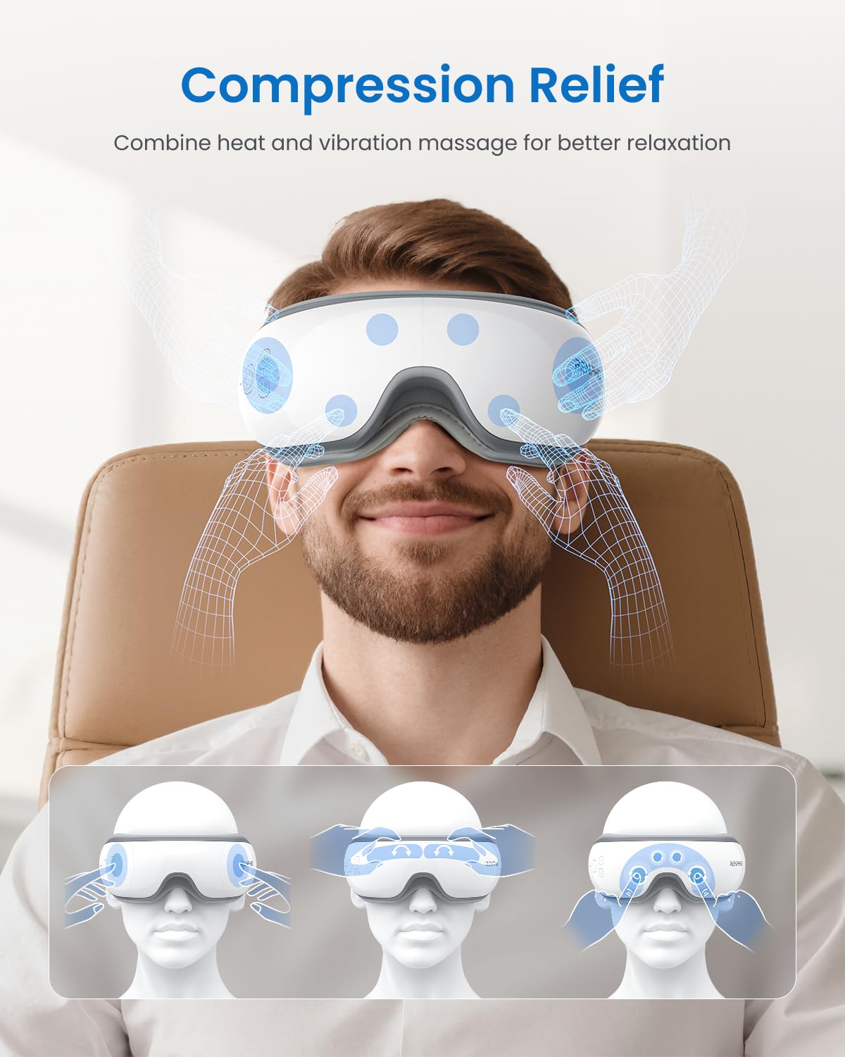 RENPHO Eyeris 1 Eye Massager with Heat, Fathers Day Birthday Gifts Eye Mask for Mom Dad Women Men Her Him, FSA HSA Eligible Smart Sleep Mask for Relax, Reduce Strain
