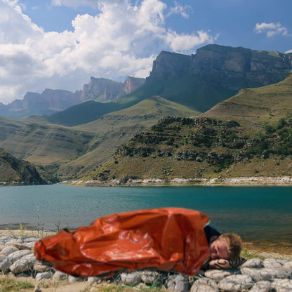 Portable Emergency Blanket & Bivvy Sack Thermal Sleeping Bag - 2 Pack