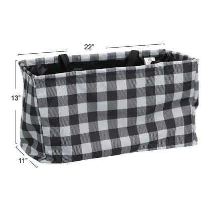 Household Essentials Black and White Plaid Krush Container All-Purpose Utility Tote