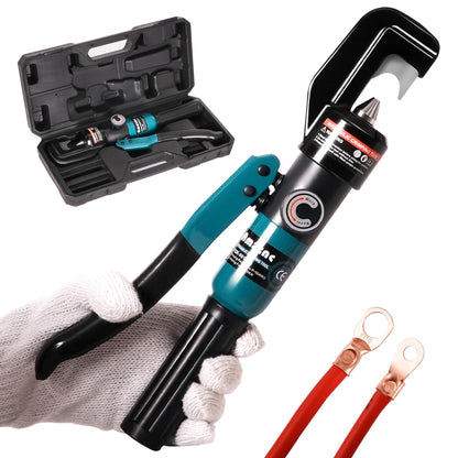 AMZCNC Point Press Hydraulic Crimping Tool, Dies-Less Cable Crimper for 8 AWG – 3/0 AWG, One-Hand Operation, Faster Than Die-Type Crimpers