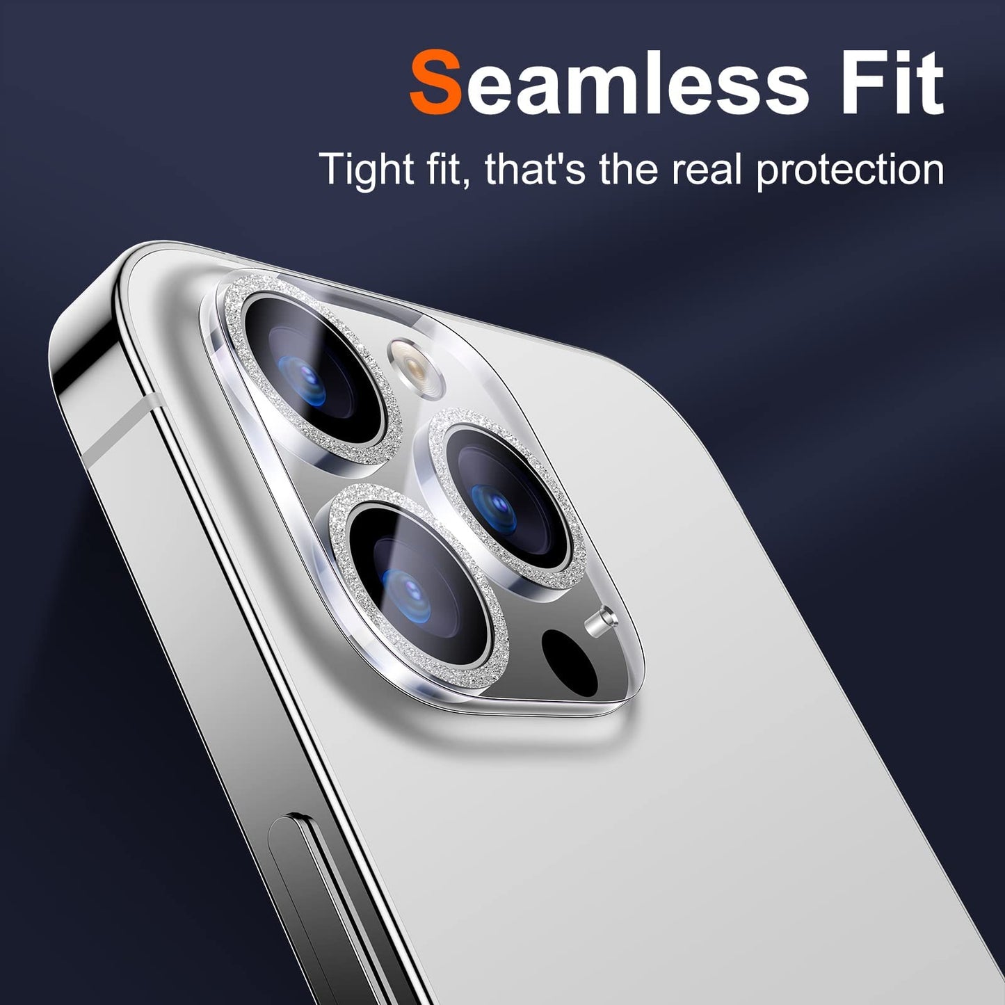 UniqueMe 3 Pack Compatible for iPhone 14 Pro Max/iPhone 14 Pro Camera Lens Protector,[[Scratch-Resistant] Case Friendly]- Silver