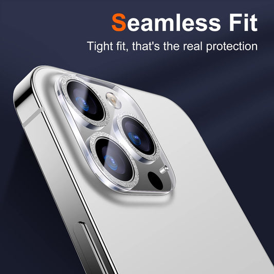 UniqueMe 3 Pack Compatible for iPhone 14 Pro Max/iPhone 14 Pro Camera Lens Protector,[[Scratch-Resistant] Case Friendly]- Silver