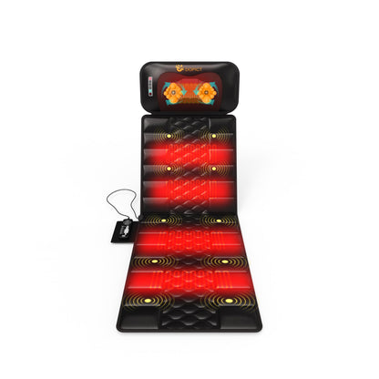 DOPICT Massage Mat, Detachable Neck Massager, Full Body Vibration Heating, Massage Pad with 10 Vibrating Motors and 9 Speed Settings for Home Office Use, Gift for Men Women Parents Christmas,Black