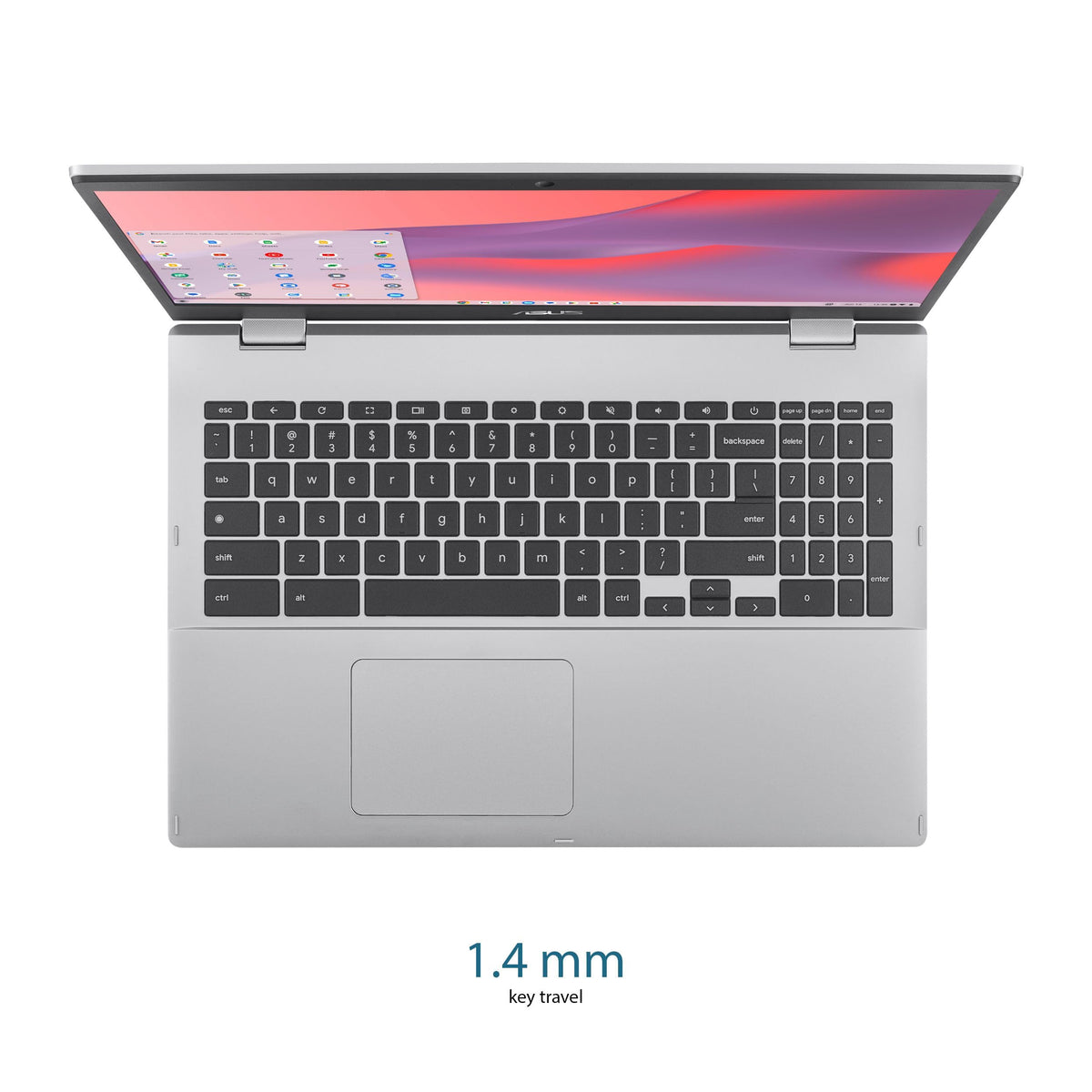 ASUS Chromebook CX1, 15.6" FHD NanoEdge Display, Intel Celeron N4500 Processor, 64GB eMMC Storage, 8GB RAM, ChromeOS, Transparent Silver, CX1500CKA-AS84F