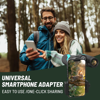 Tinllaans 15x55 HD Binoculars for Adults, High Powered, Large View, BAK4 Prism, Waterproof, Lightweight for Bird Watching, Hiking, Travel, Cruise Trip with Phone Adapter (Blue)