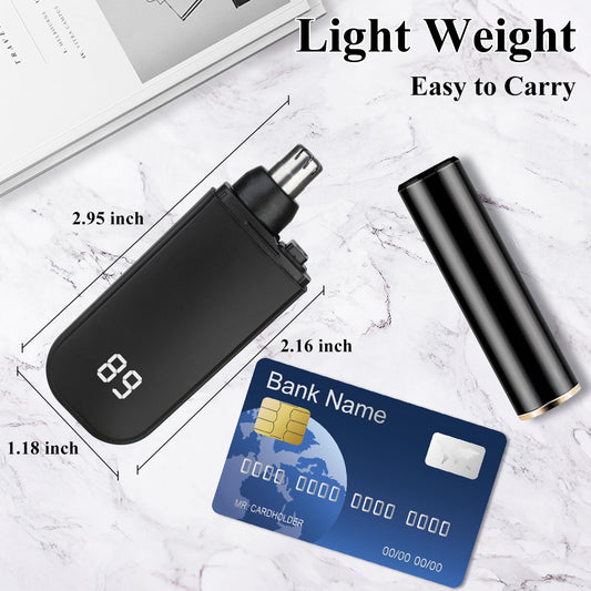 Yunmiss Portable Nose and Ear Trimmer Clipper for Men Women,2025 Professional LED Dsiplay Nose Hair Trimmer with Powerful Motor and Dual-Edge Blades for Smoother Cutting Mini Travel Size