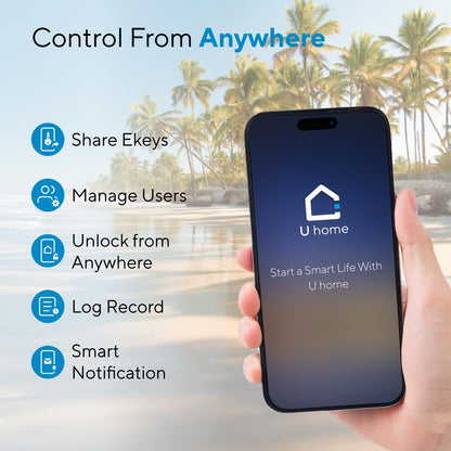 ULTRALOQ Bolt Fingerprint Smart Lock with Door Sensor, Built-in WiFi Smart Locks for Front Door, Biometric Smart WiFi Deadbolt, Auto Unlock, 10 Months Battery, IP65 Waterproof, BHMA Grade AAA