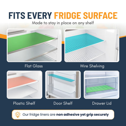 Refrigerator Liners for Shelves (8 Pack) by Linda’s Essentials - Non-Adhesive Drawer and Shelf Liner, BPA-Free Fridge Mats for Kitchen & Cabinets, Easy to Clean, Ideal Household Essentials (Clear)