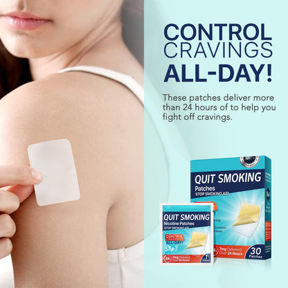 Step 3 Quit Smoking Patches, 7mg Stop Smoking Aids Patches, Easy & Effective Anti-Stickers, Helping Quit Patch, 30 Count Quit Smoking Stickers That Work with 2 Weeks