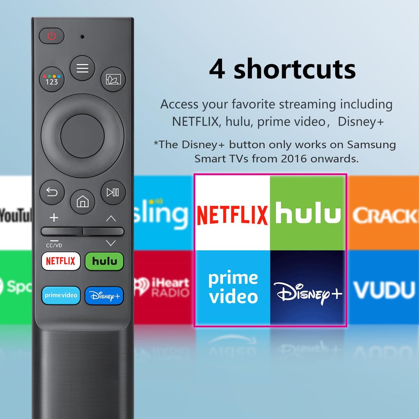 (Pack of 2) Universal Replacement for Samsung-Smart-TV Remote Control - Compatible with Samsung-Frame TV Crystal QLED OLED UHD Curved Neo 4/8K Smart TVs