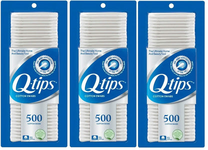 Q-tips Cotton Swabs, 500 Count (Pack of 3)
