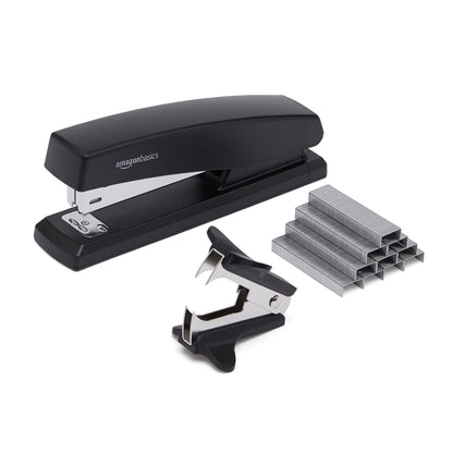 Amazon Basics Stapler Value Pack Including Staples and Staple Remover, 3-Pack, Black