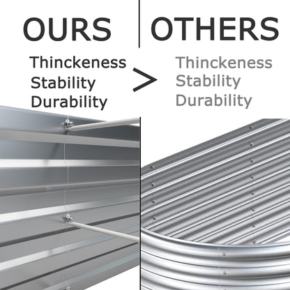 Foxlang 8x4x1ft(2 Pack) Galvanized Raised Garden Bed,Outdoor Planter Box Metal Patio Kit Planting Bed for Vegetables Flowers Herb,Grey