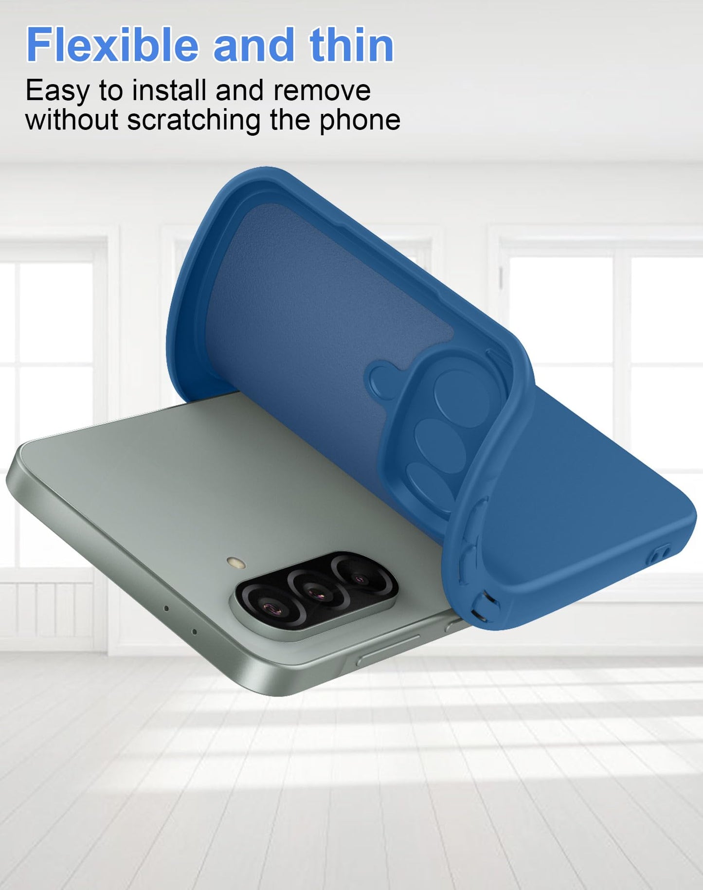 Foluu Silicone Case for Samsung Galaxy A56 5G, Liquid Gel Rubber Bumper Case with Soft Microfiber Lining Cushion Slim Hard Shell Shockproof Protective Cover for Samsung Galaxy A56 5G 2025 (Blue)