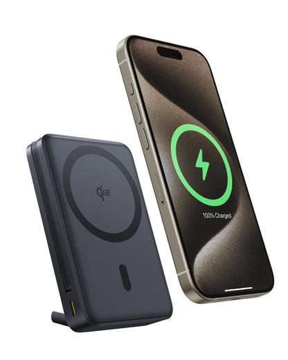 Baseus Qi2 Certified 15W for Magsafe Battery Pack, Nomos P2 30W Fast Charging Portable Phone Charger 10,000mAh Power Bank with USB-C Cable & Smart Display for iPhone 16/15/14/13/12 Series -(Black)