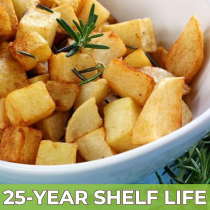 Nutristore Freeze-Dried Vegetables | Emergency Food Storage | 25-Year Shelf Life | Prepping Pantry Staple | Broccoli, Corn, Peas & More | Bulk Long-Term Survival Supply (1-Pack, Potatoes)