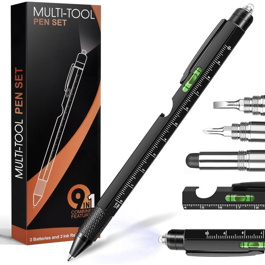 Gifts for Men, Fathers Day Dad Gifts from Daughter Son, 9 in 1 Multitool Pen, Tools Gadgets for Men, Birthday Christmas Stocking Stuffers for Adults Dad Husband Boyfriend Him